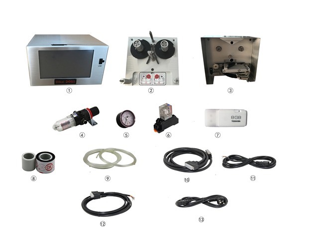 Автоматический термотрансферный принтер DIKAI D05S с максимальной областью печати 53 мм * 150 мм и подачей воздуха 6 бар/90 psi